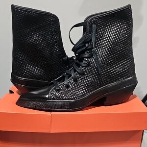 Converse Chuck 70 DELUXE POINTED Black Lace-Up Woven Boots